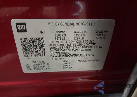 2023 Buick Enclave Premium Awd из США, поврежденный, VIN 5GAEVBKW0PJ221513